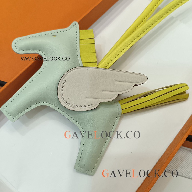 Best Quality Copy Hermes Rodeo Pegasus Avocado green-White-Yellow